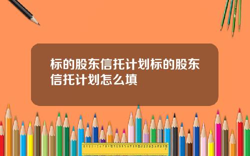 标的股东信托计划标的股东信托计划怎么填