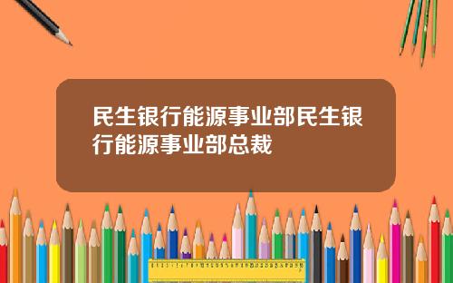 民生银行能源事业部民生银行能源事业部总裁