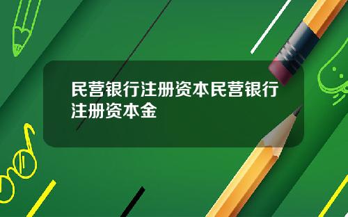 民营银行注册资本民营银行注册资本金