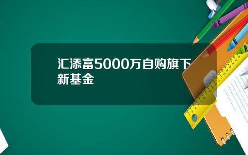 汇添富5000万自购旗下新基金