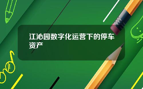 江沁园数字化运营下的停车资产