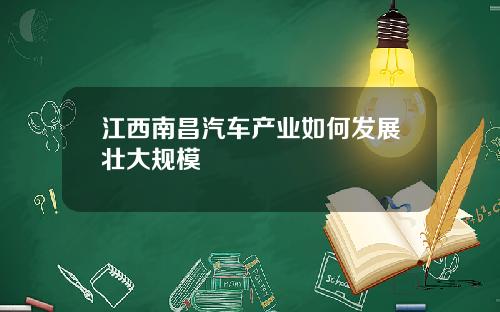 江西南昌汽车产业如何发展壮大规模