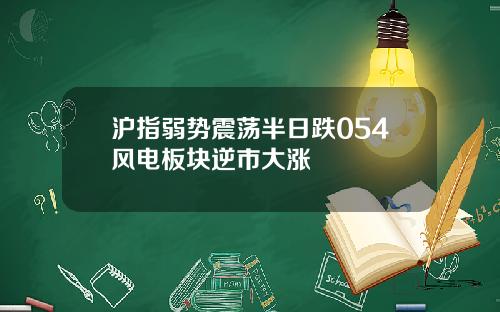 沪指弱势震荡半日跌054风电板块逆市大涨