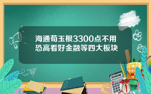 海通荀玉根3300点不用恐高看好金融等四大板块