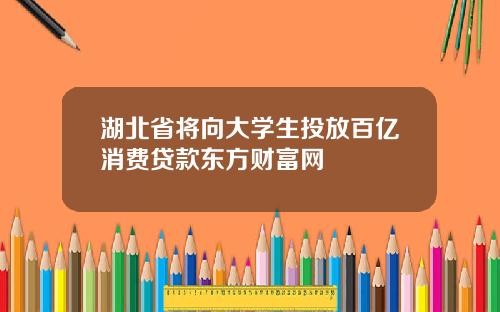 湖北省将向大学生投放百亿消费贷款东方财富网