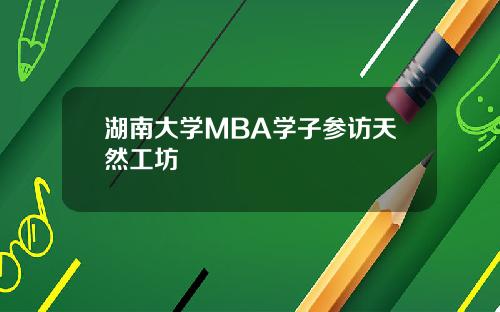 湖南大学MBA学子参访天然工坊