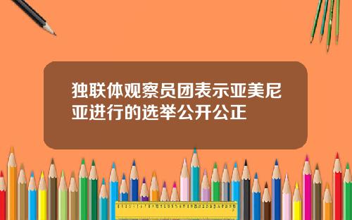 独联体观察员团表示亚美尼亚进行的选举公开公正