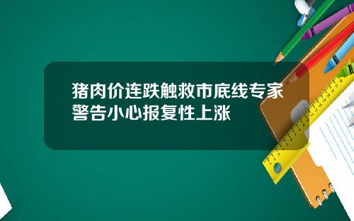 猪肉价连跌触救市底线专家警告小心报复性上涨