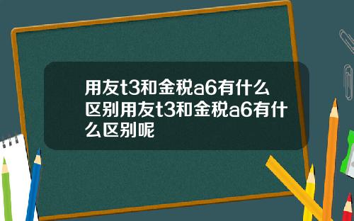 用友t3和金税a6有什么区别用友t3和金税a6有什么区别呢