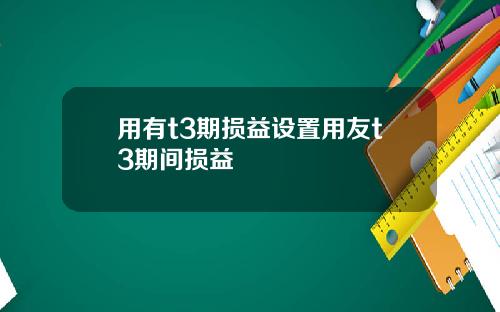 用有t3期损益设置用友t3期间损益