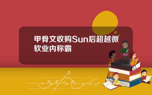 甲骨文收购Sun后超越微软业内称霸