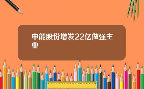 申能股份增发22亿做强主业