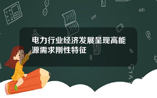 电力行业经济发展呈现高能源需求刚性特征