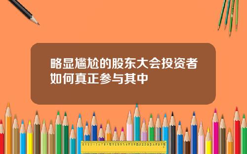 略显尴尬的股东大会投资者如何真正参与其中