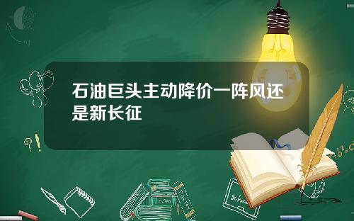 石油巨头主动降价一阵风还是新长征