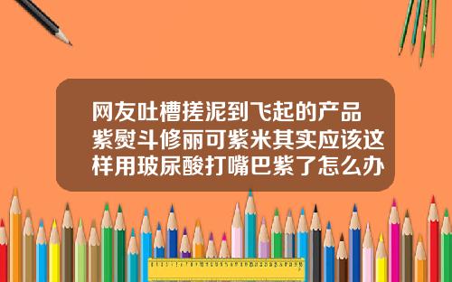 网友吐槽搓泥到飞起的产品紫熨斗修丽可紫米其实应该这样用玻尿酸打嘴巴紫了怎么办