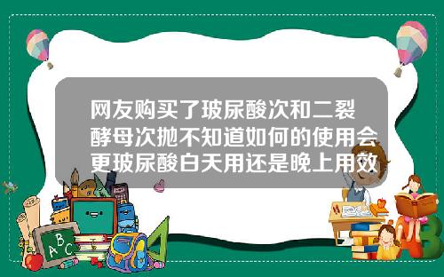 网友购买了玻尿酸次和二裂酵母次抛不知道如何的使用会更玻尿酸白天用还是晚上用效果好一点