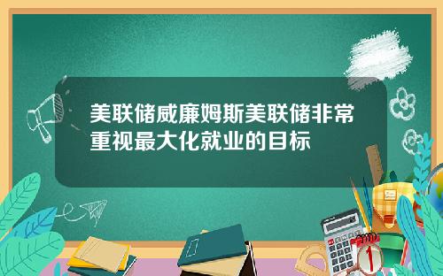 美联储威廉姆斯美联储非常重视最大化就业的目标