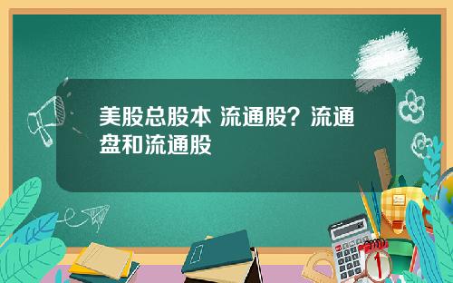 美股总股本 流通股？流通盘和流通股