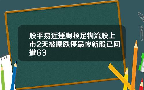 股平易近捶胸顿足物流股上市2天被摁跌停最惨新股已回撤63