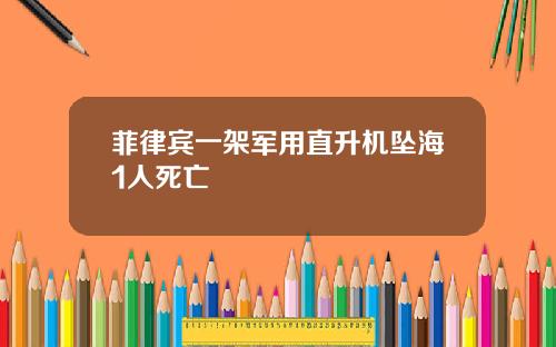 菲律宾一架军用直升机坠海1人死亡