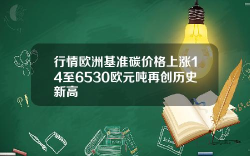 行情欧洲基准碳价格上涨14至6530欧元吨再创历史新高