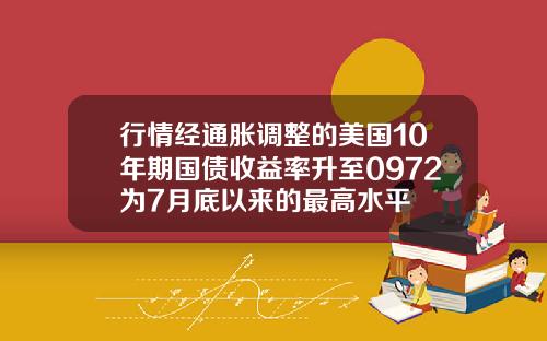 行情经通胀调整的美国10年期国债收益率升至0972为7月底以来的最高水平