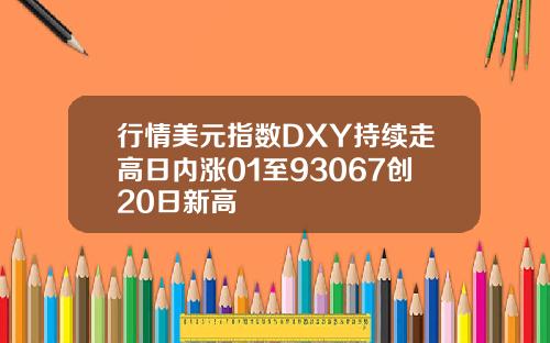 行情美元指数DXY持续走高日内涨01至93067创20日新高