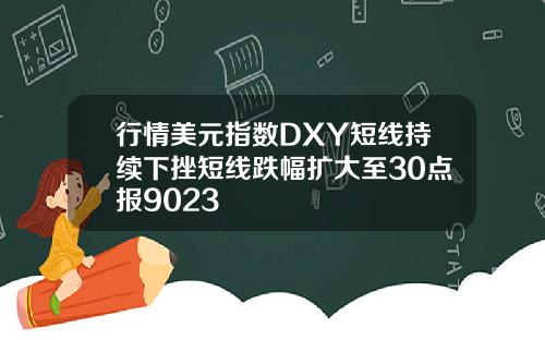 行情美元指数DXY短线持续下挫短线跌幅扩大至30点报9023