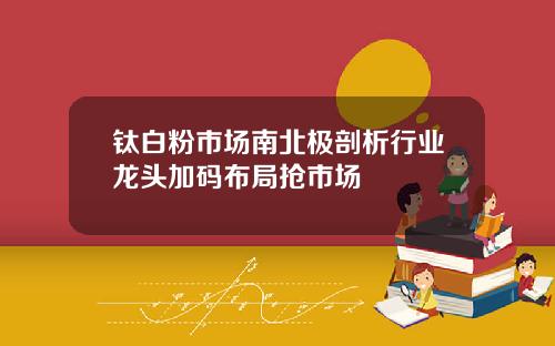 钛白粉市场南北极剖析行业龙头加码布局抢市场