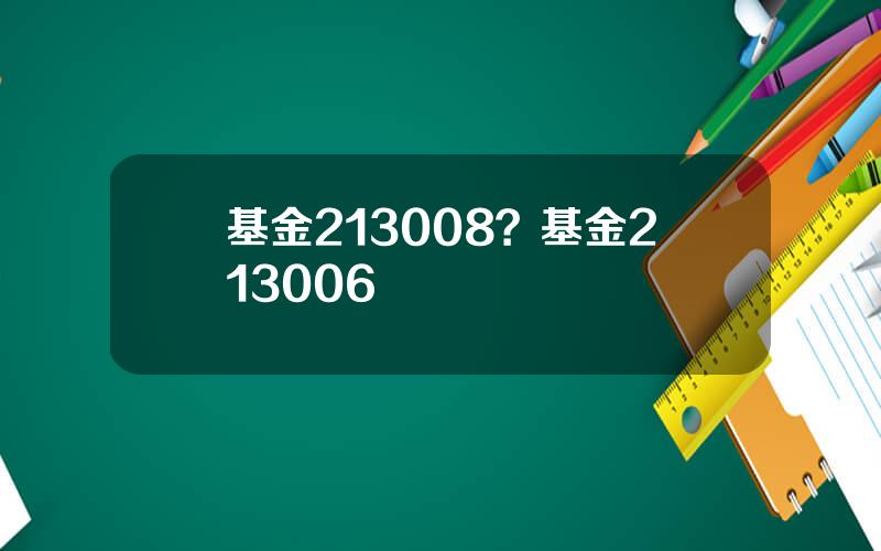 基金213008？基金213006