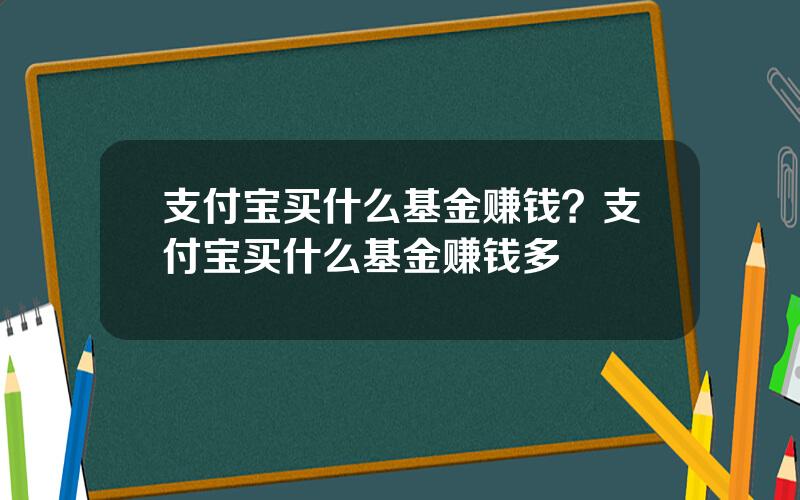 支付宝买什么基金赚钱？支付宝买什么基金赚钱多