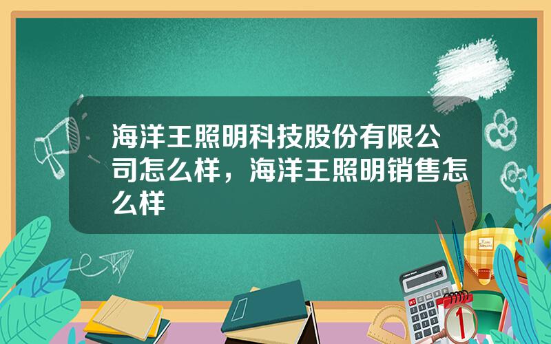 海洋王照明科技股份有限公司怎么样，海洋王照明销售怎么样