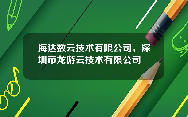 海达数云技术有限公司，深圳市龙游云技术有限公司