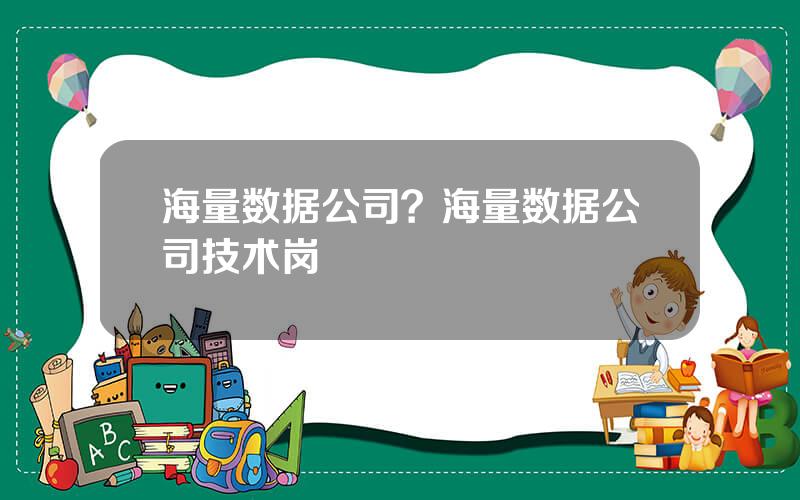 海量数据公司？海量数据公司技术岗