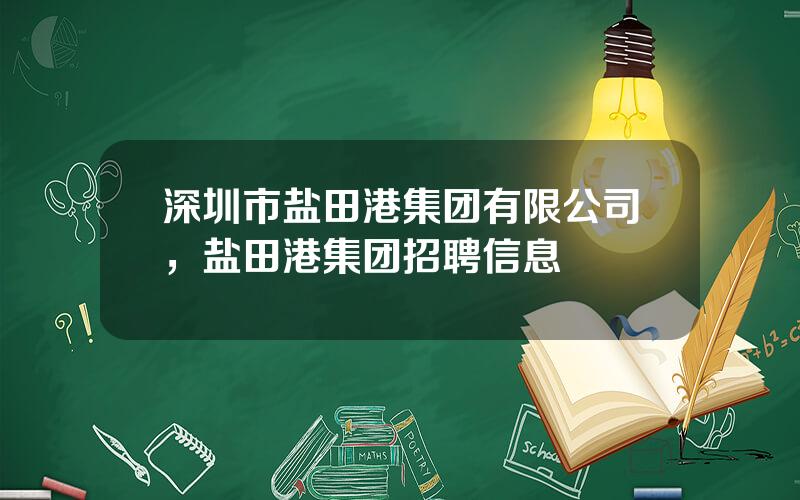 深圳市盐田港集团有限公司，盐田港集团招聘信息