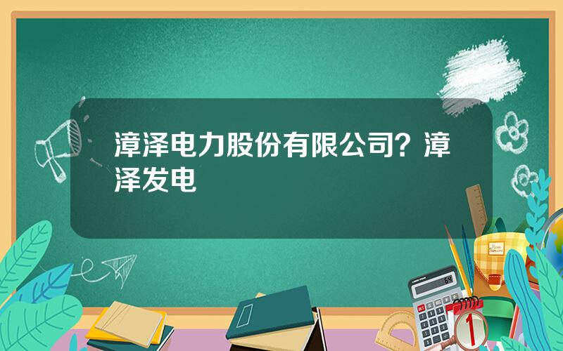 漳泽电力股份有限公司？漳泽发电