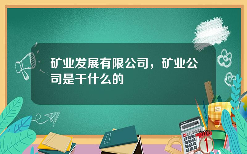 矿业发展有限公司，矿业公司是干什么的