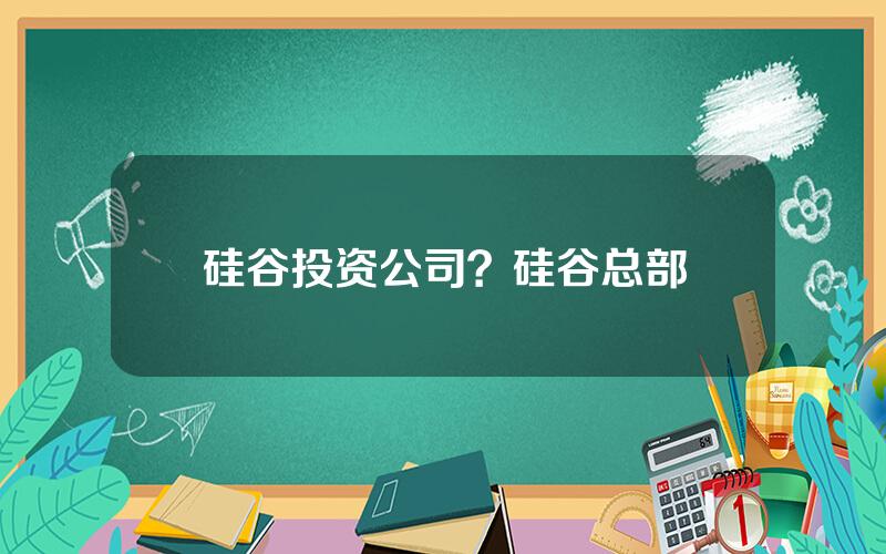 硅谷投资公司？硅谷总部