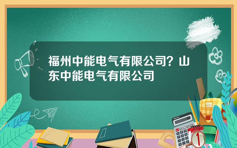 福州中能电气有限公司？山东中能电气有限公司