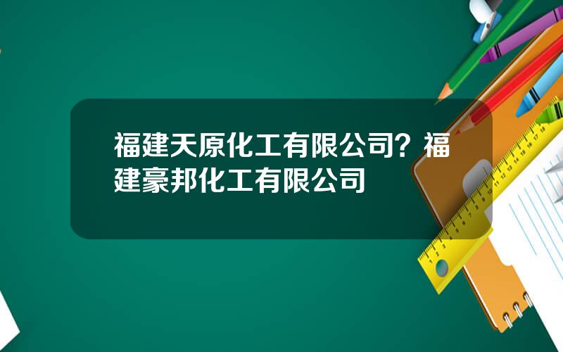 福建天原化工有限公司？福建豪邦化工有限公司