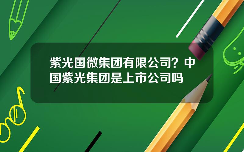 紫光国微集团有限公司？中国紫光集团是上市公司吗