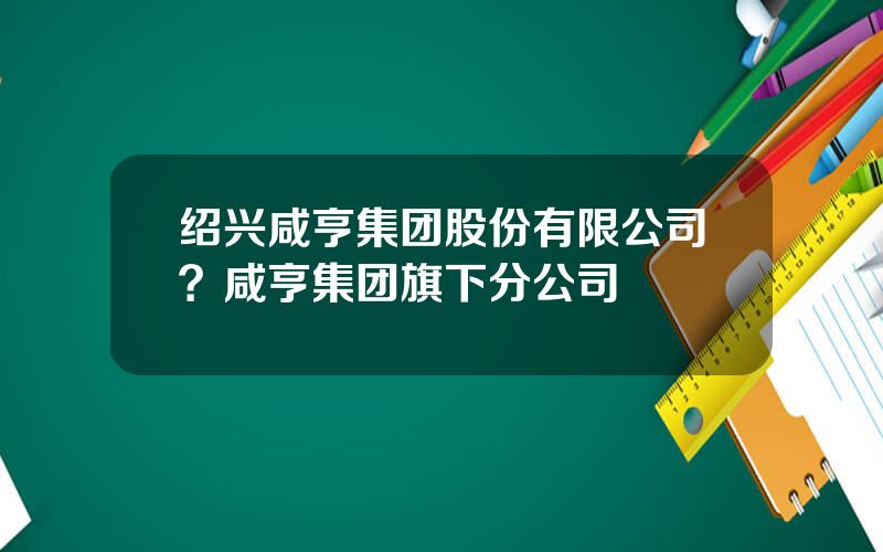 绍兴咸亨集团股份有限公司？咸亨集团旗下分公司