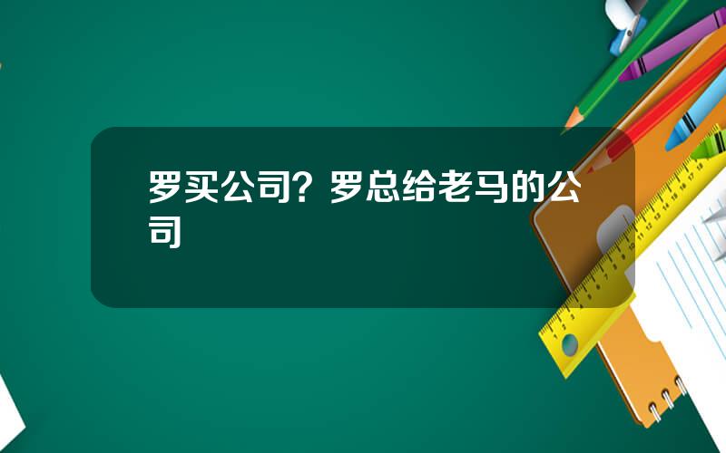 罗买公司？罗总给老马的公司