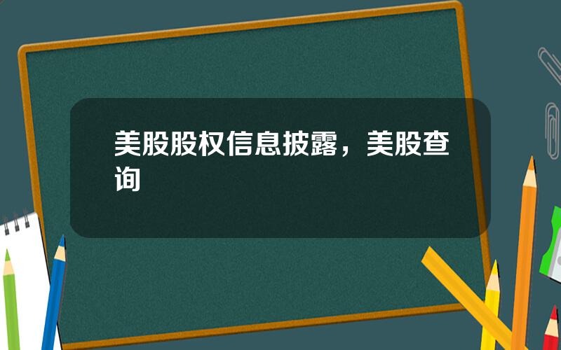 美股股权信息披露，美股查询