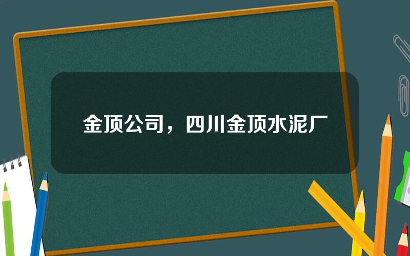 金顶公司，四川金顶水泥厂