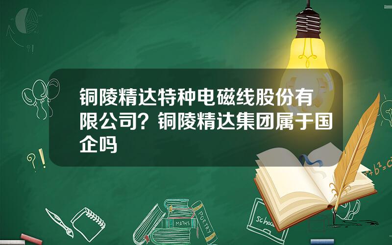 铜陵精达特种电磁线股份有限公司？铜陵精达集团属于国企吗