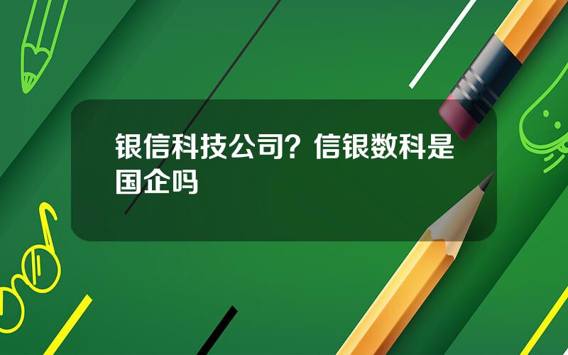 银信科技公司？信银数科是国企吗