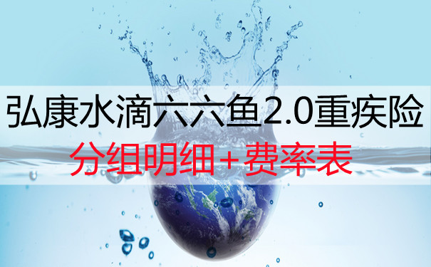 弘康水滴六六鱼2.0重疾险好不好-重疾赔6次-分组明细+费率表